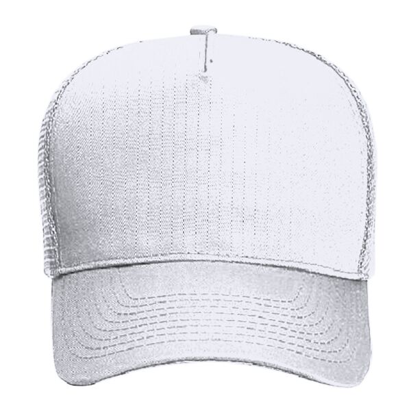 Youth 5 Panel Mid Profile Mesh Back Trucker Hat Thumbnail